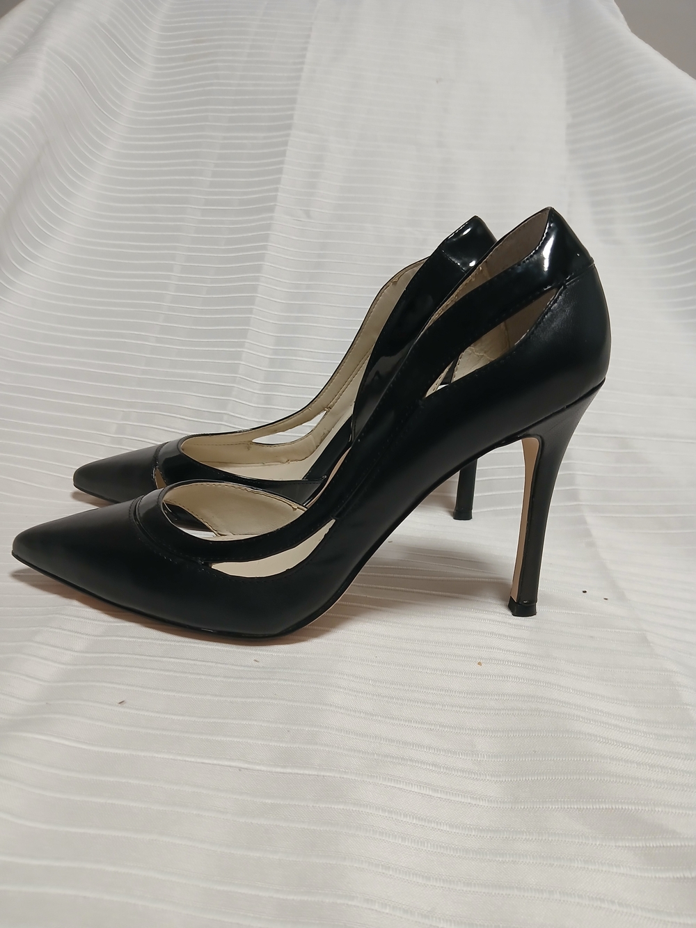 BCBGeneration Black Patent Pointed-Toe Stiletto Pumps